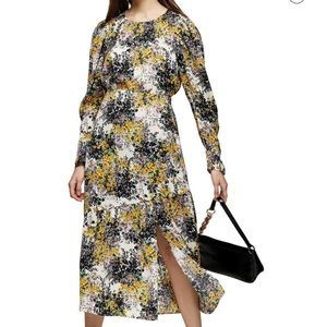 Floral Long Sleeve Midi Dress